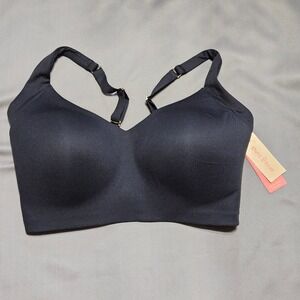 ThirdLove Full Coverage Wireless Bra Black M++ Smoothing Memory Foam Cups NEW